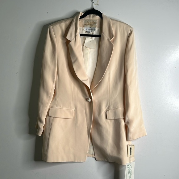 Rickie freeman for Teri Jon nites saks fifth Avenue slik pantsuit size 14 peach - Picture 2 of 12